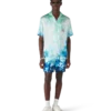 Surf Lotus Short Sleeve Silk Shirt