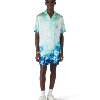 Surf Lotus Short Sleeve Silk Shirt