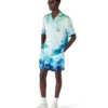 Surf Lotus Short Sleeve Silk Shirt