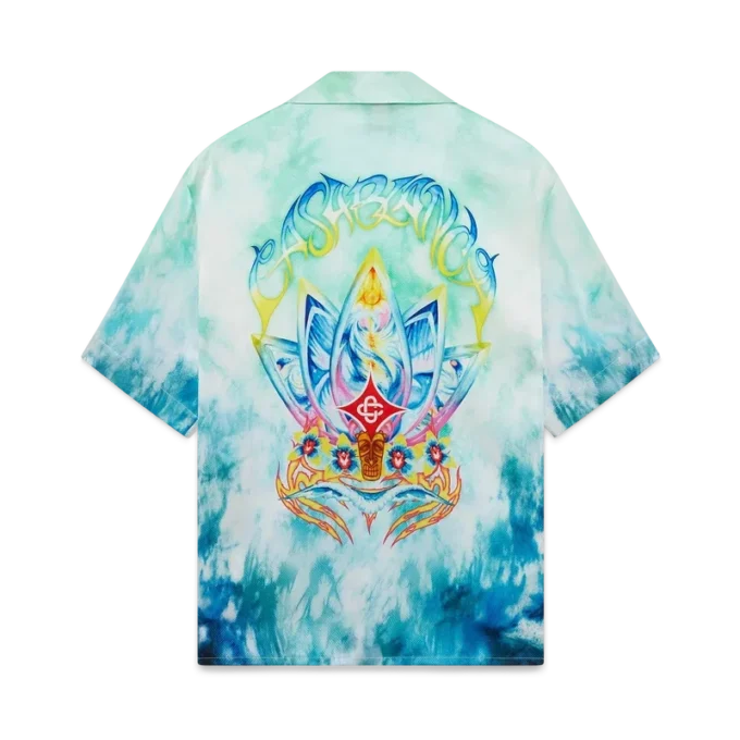 Surf Lotus Short Sleeve Silk Shirt