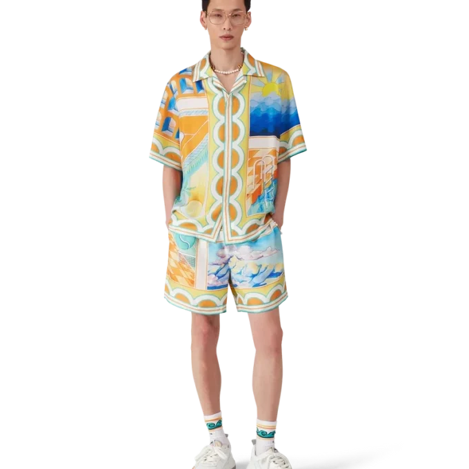 Surreal Pool Short Sleeve Silk Shirt