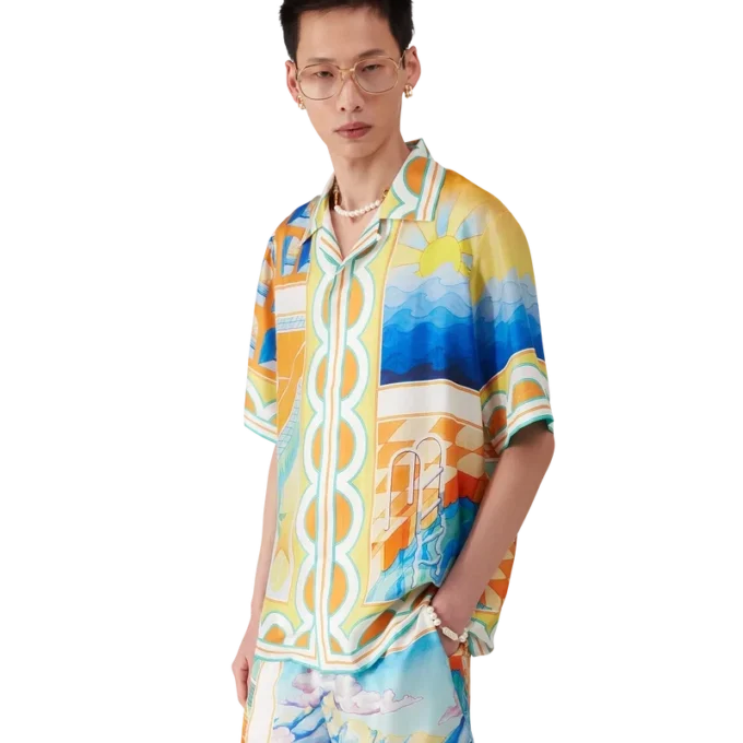 Surreal Pool Short Sleeve Silk Shirt