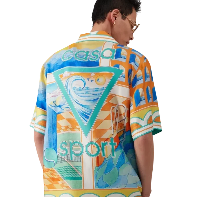 Surreal Pool Short Sleeve Silk Shirt