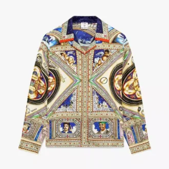 Take Me to Church Cuban Collar Long Sleeve Silk Shirt