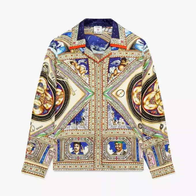 Take Me to Church Cuban Collar Long Sleeve Silk Shirt Take Me to Church Cuban Collar Long Sleeve Silk Shirt