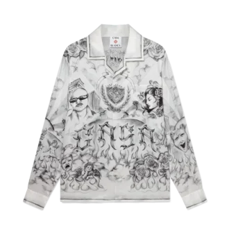 Tattoo Long Sleeve Silk Shirt