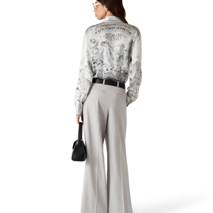 Tattoo Long Sleeve Silk Shirt