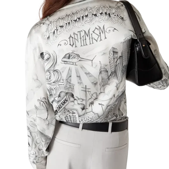 Tattoo Long Sleeve Silk Shirt