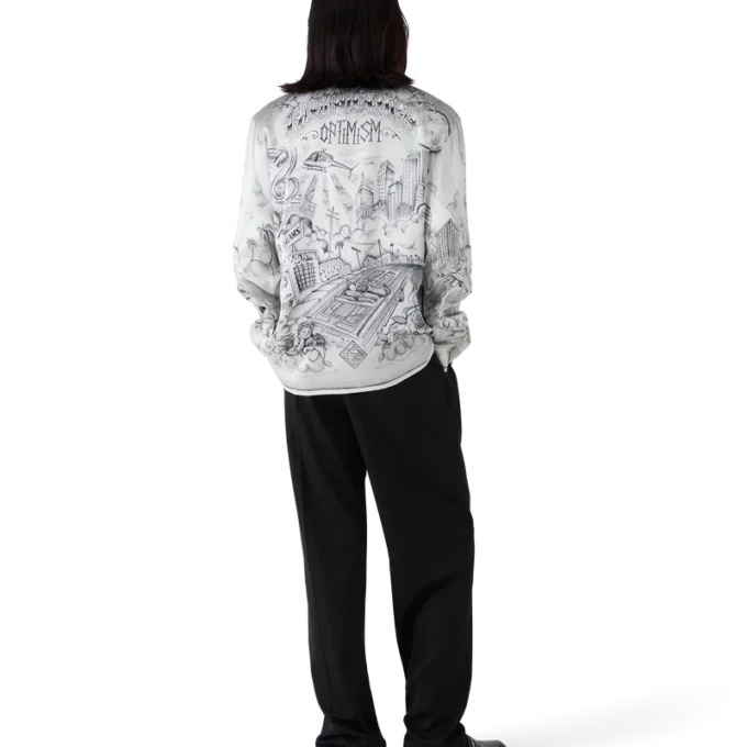 Tattoo Long Sleeve Silk Shirt