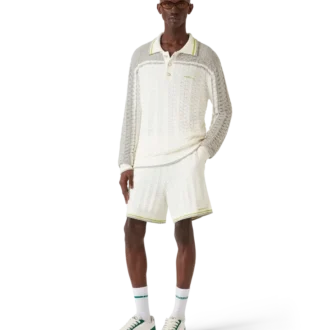 Tennis Boucle Long Sleeve Polo Shirt