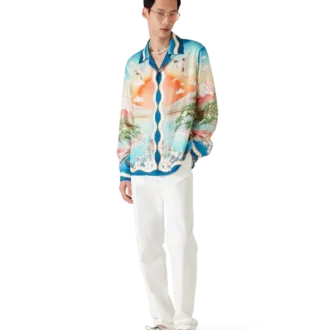 Tennis Club Long Sleeve Silk Shirt