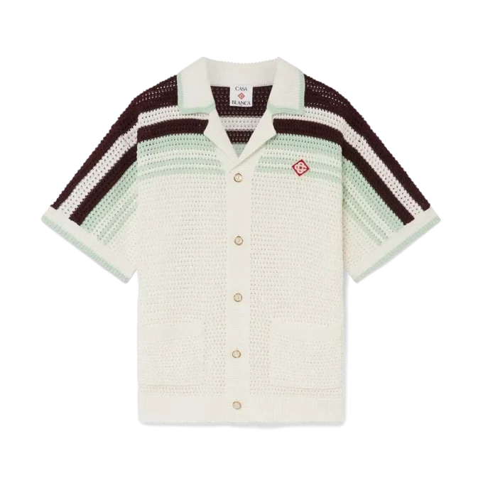 Tennis Cotton Crochet Short Sleeve Shirt Tennis Cotton Crochet Short Sleeve Shirt