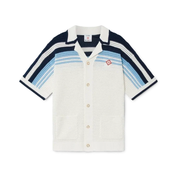 Tennis Cotton Crochet Short Sleeve Shirt Tennis Cotton Crochet Short Sleeve Shirt
