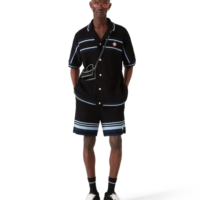 Tennis Cotton Crochet Short Sleeve Shirt Tennis Cotton Crochet Short Sleeve Shirt