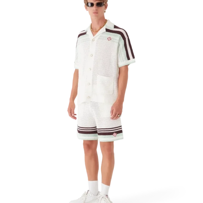 Tennis Cotton Crochet Short Sleeve Shirt Tennis Cotton Crochet Short Sleeve Shirt