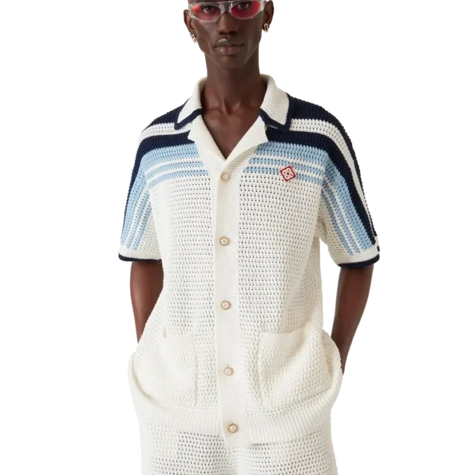 Tennis Cotton Crochet Short Sleeve Shirt Tennis Cotton Crochet Short Sleeve Shirt