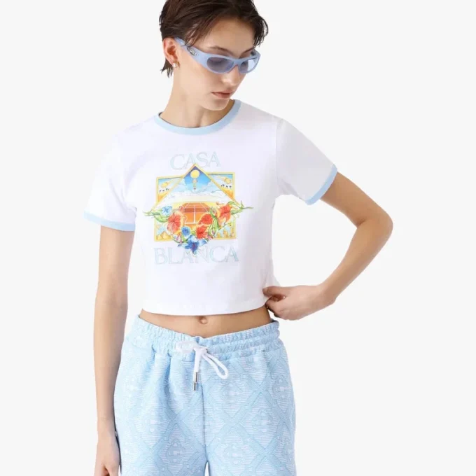 Tennis Landscape Ringer Baby Short Sleeve T-Shirt Tennis Landscape Ringer Baby Short Sleeve T-Shirt