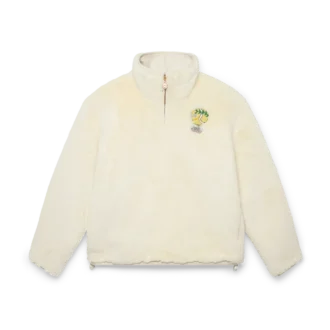 Tennis Mascot Quarter Zip Faux Fur Jacket