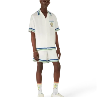 Tennis Mascot Short Sleeve Silk Twill Shirt