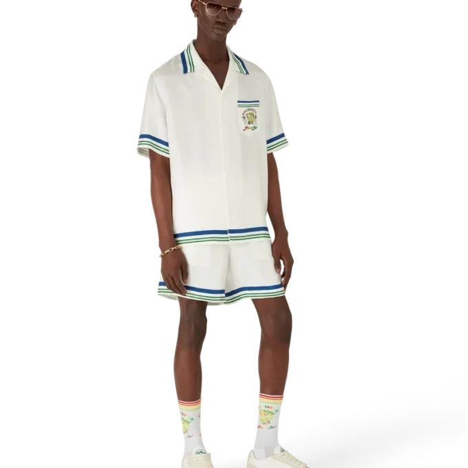 Tennis Mascot Short Sleeve Silk Twill Shirt Tennis Mascot Short Sleeve Silk Twill Shirt