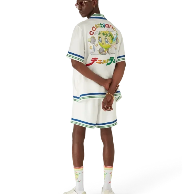 Tennis Mascot Short Sleeve Silk Twill Shirt Tennis Mascot Short Sleeve Silk Twill Shirt