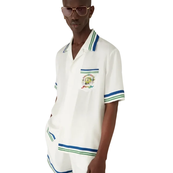 Tennis Mascot Short Sleeve Silk Twill Shirt Tennis Mascot Short Sleeve Silk Twill Shirt
