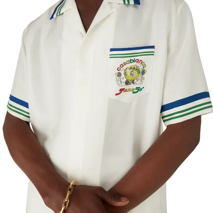 Tennis Mascot Short Sleeve Silk Twill Shirt Tennis Mascot Short Sleeve Silk Twill Shirt