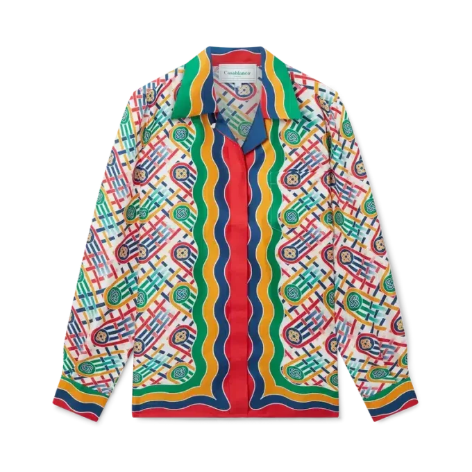 Tennis Monogram Silk Shirt Tennis Monogram Silk Shirt