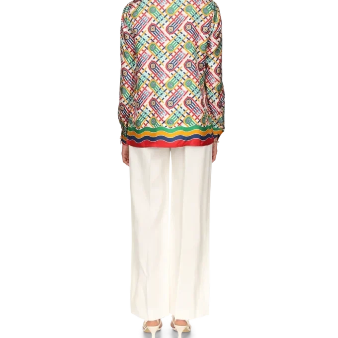 Tennis Monogram Silk Shirt Tennis Monogram Silk Shirt