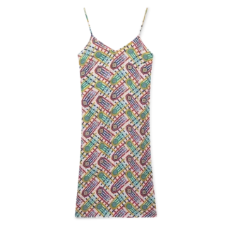 Tennis Monogram Silk Slip Dress