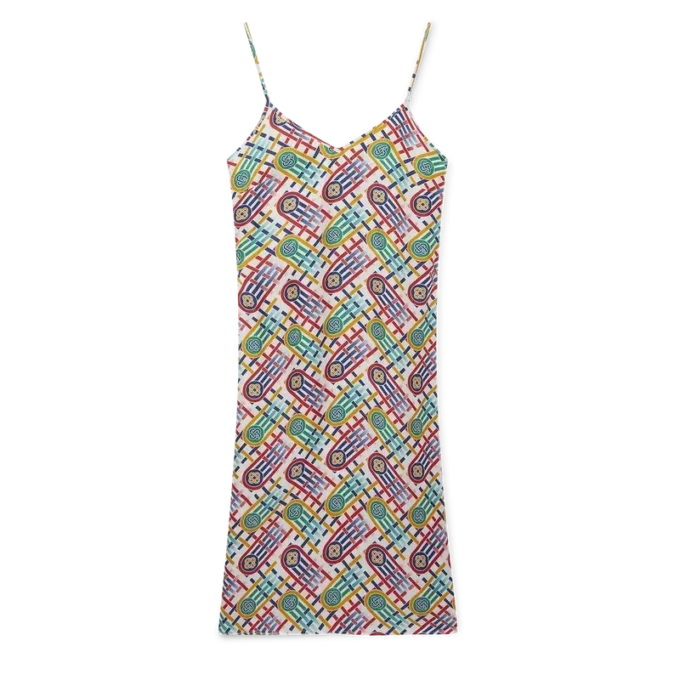Tennis Monogram Silk Slip Dress Tennis Monogram Silk Slip Dress