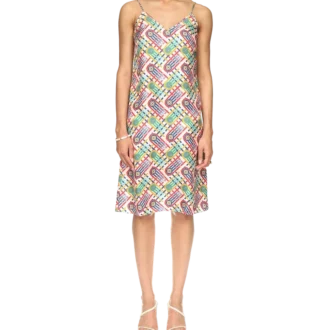 Tennis Monogram Silk Slip Dress