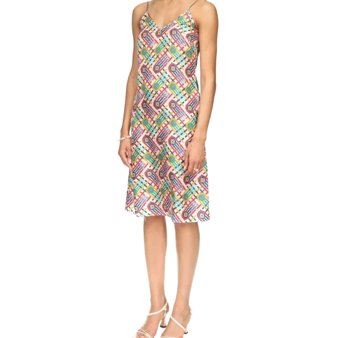 Tennis Monogram Silk Slip Dress Tennis Monogram Silk Slip Dress
