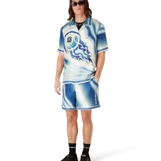 The Art of the Serve Short Sleeve Silk Shirt The Art of the Serve Short Sleeve Silk Shirt