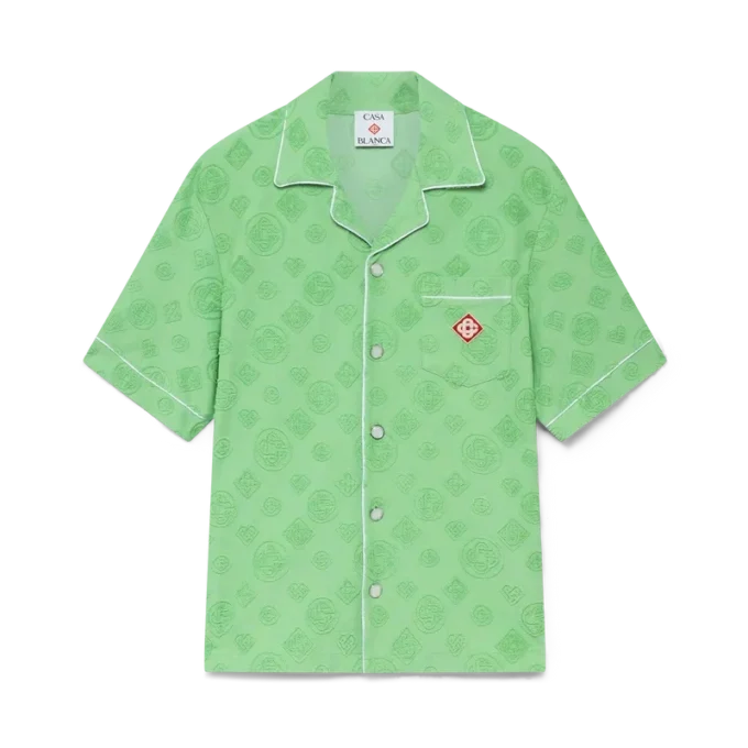 Towelling Monogram Short Sleeve Shirt