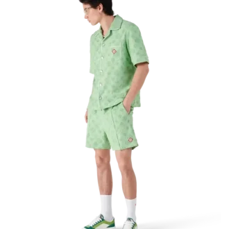 Towelling Monogram Short Sleeve Shirt