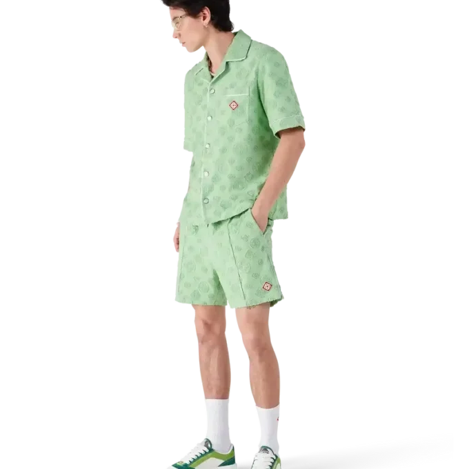 Towelling Monogram Short Sleeve Shirt