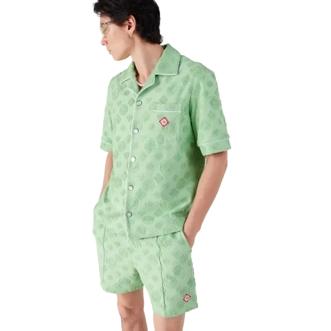 Towelling Monogram Short Sleeve Shirt