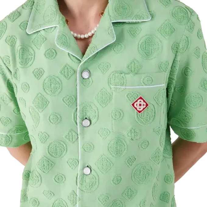 Towelling Monogram Short Sleeve Shirt