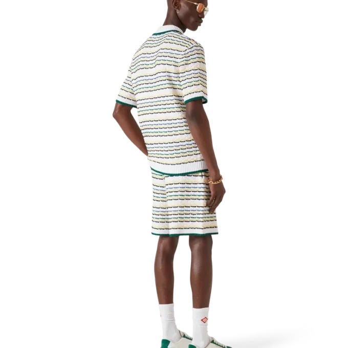 Tuck Stitch Short Sleeve Polo Shirt