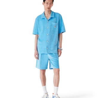 Velour Short Sleeve Stripe Shirt