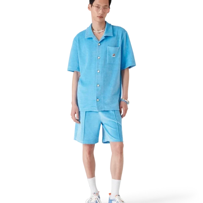 Velour Short Sleeve Stripe Shirt Velour Short Sleeve Stripe Shirt