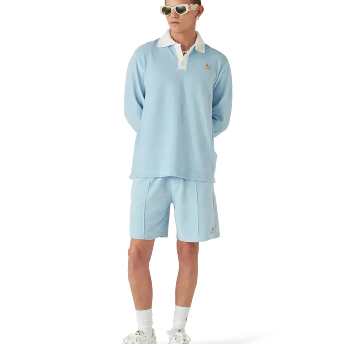 Velour Stripe Polo Shirt