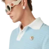 Velour Stripe Polo Shirt