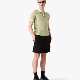 Vertical Stripe Short Sleeve Polo Shirt