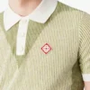 Vertical Stripe Short Sleeve Polo Shirt