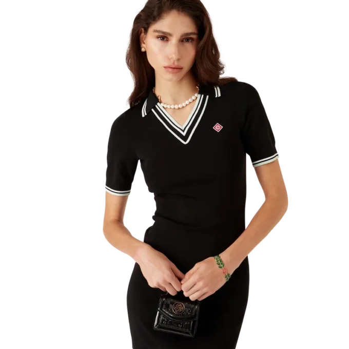 Viscose V Neck Polo Dress Viscose V Neck Polo Dress