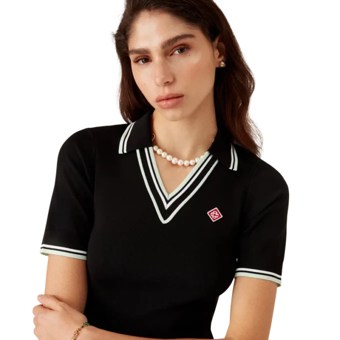 Viscose V Neck Polo Dress Viscose V Neck Polo Dress
