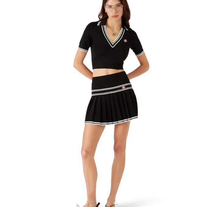 Viscose V-Neck Polo Shirt