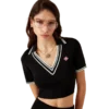 Viscose V-Neck Polo Shirt
